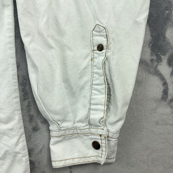 Vintage 1990's Get Used By Elie Shirt Mens Size M White Snap Button Up Oversized - Picture 5 of 8